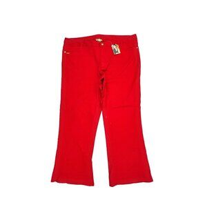 NEW Miss Tina By Tina Knowles Bootleg Women's size 26W Red Denim Jeans